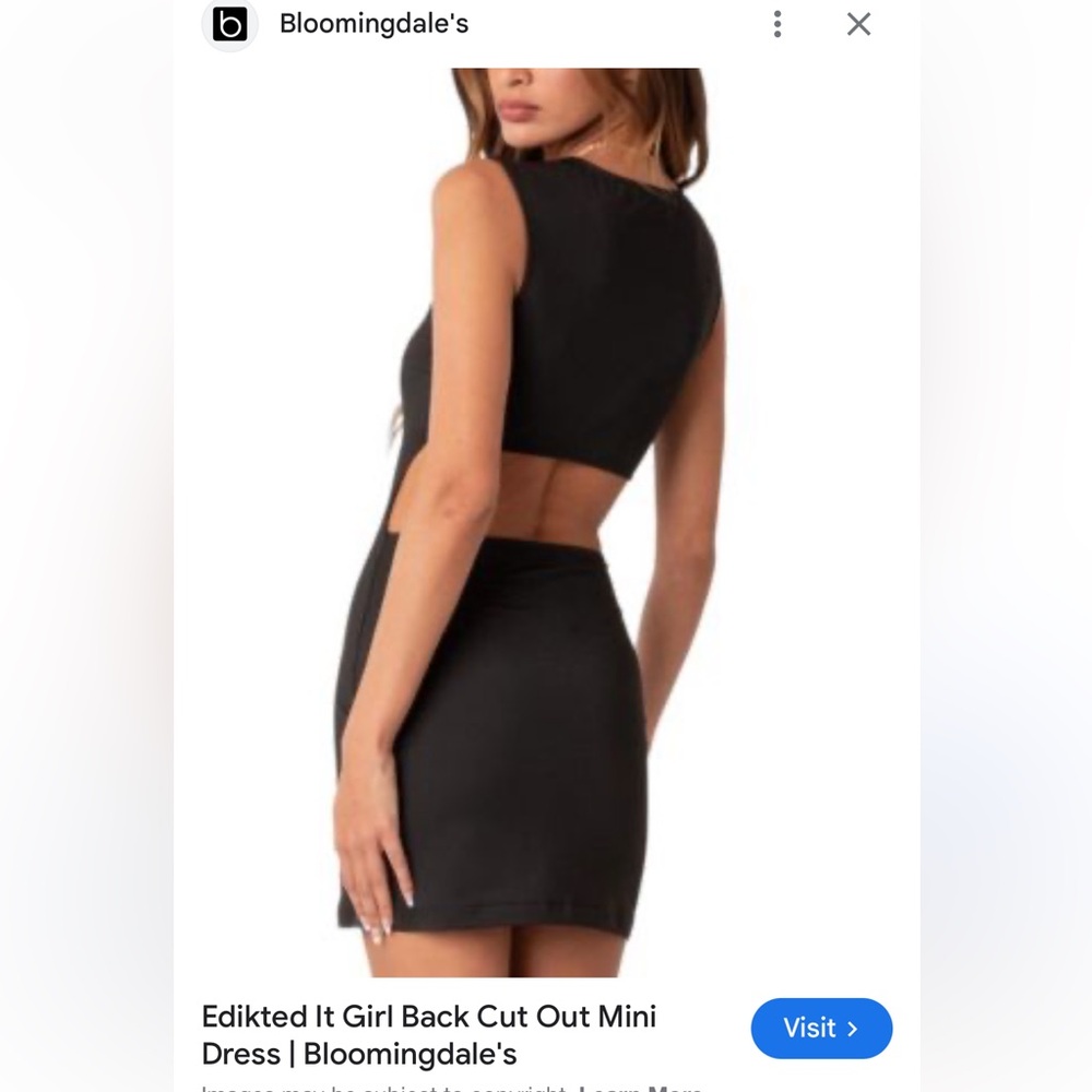 Edikted It Girl Cut out back Black Mini Dress Small